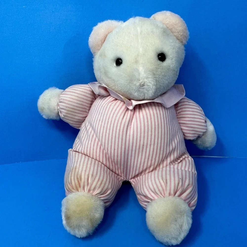 Eden Circus Clown Musical Windup Bear 8 Pink Striped Pajamas‎ Its A Small World